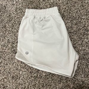 White Lululemon hotty hot shorts
